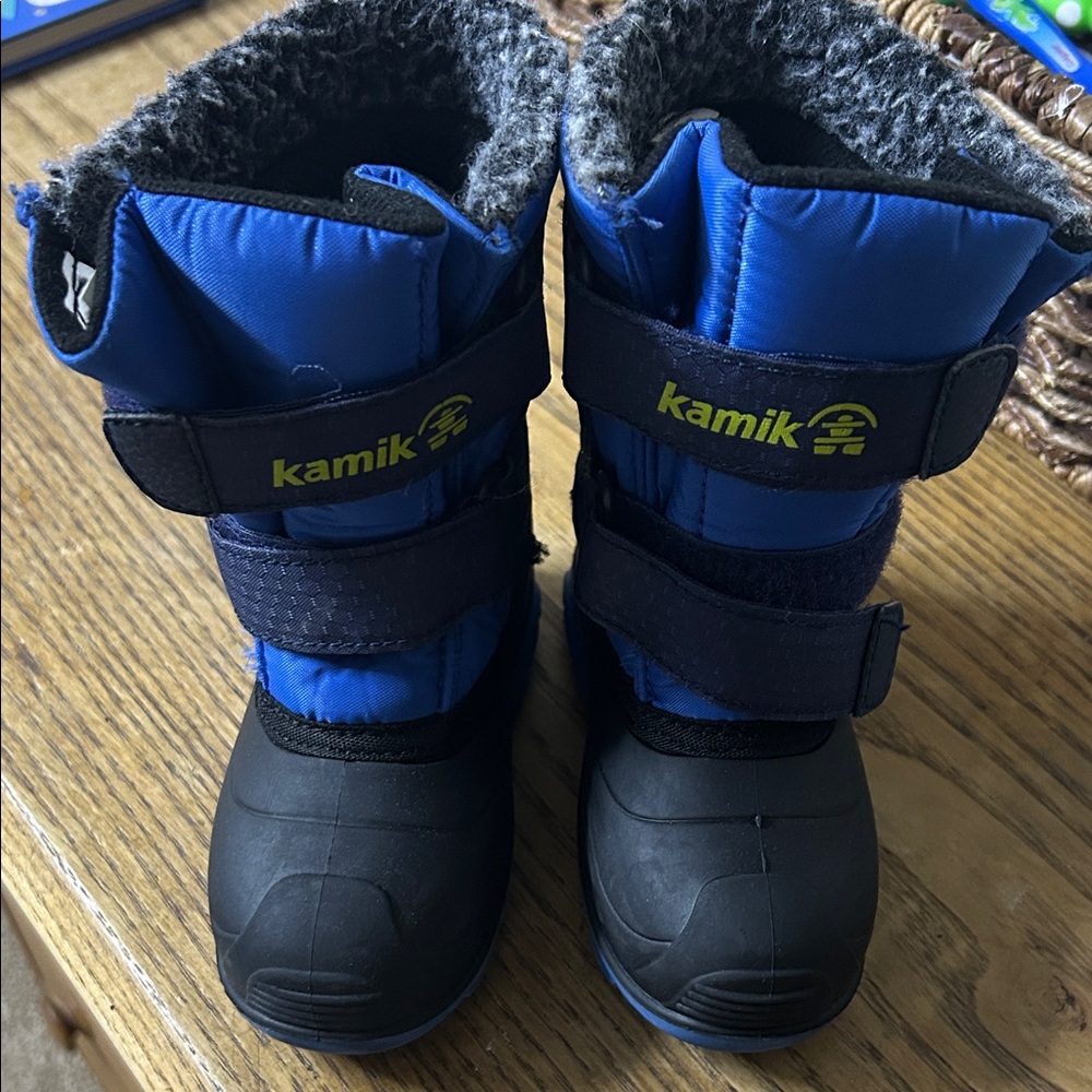 Kamik Kids Black and Blue Snow Boots
